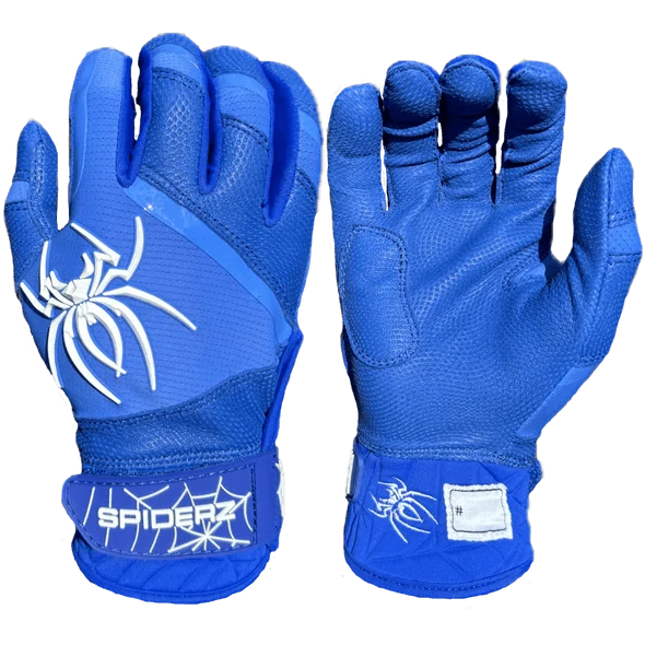 Spiderz Pro Premier Batting Gloves - Royal Blue/White – Product View | Smash It Sports | leather, pro