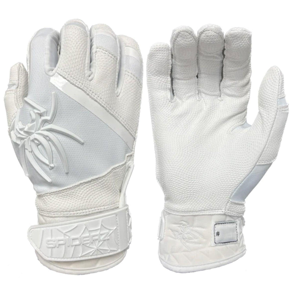 Spiderz Pro Premier Batting Gloves - Whiteout – Product View | Smash It Sports | leather, pro