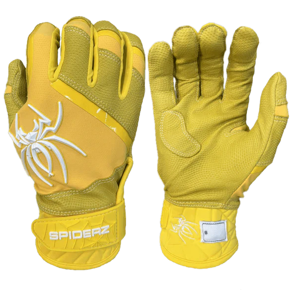 Spiderz Pro Premier Batting Gloves - Yellow/White - Smash It Sports