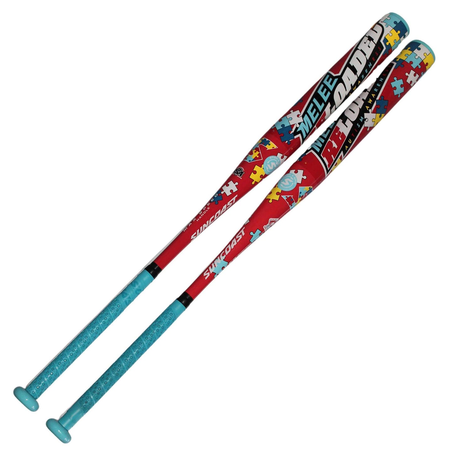 Suncoast Melee Reloaded 2 Autism Awareness End Loaded 12" 1PC SSUSA Senior Slowpitch Softball Bat- SMRAAE12 – Primary View |