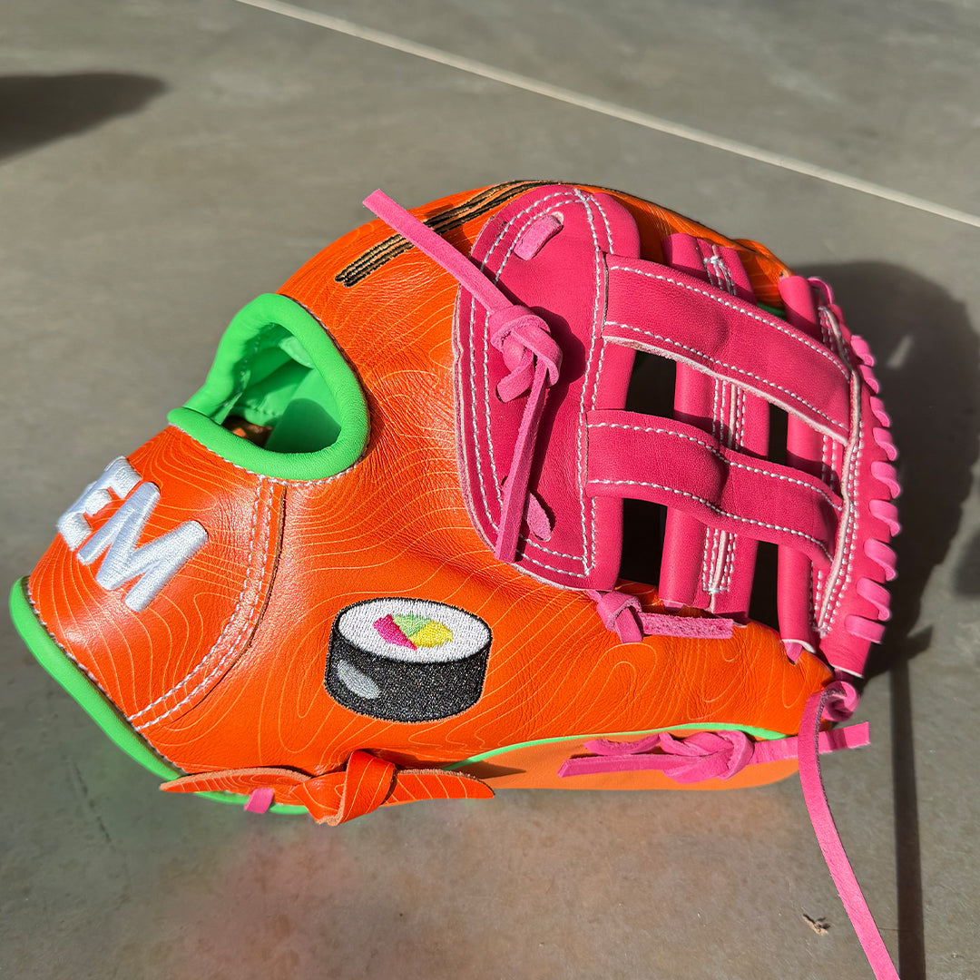Gem Gloves Softball Fielding Glove - GEM080 Tuna Roll – Product View | Smash It Sports | leather, kip, pro