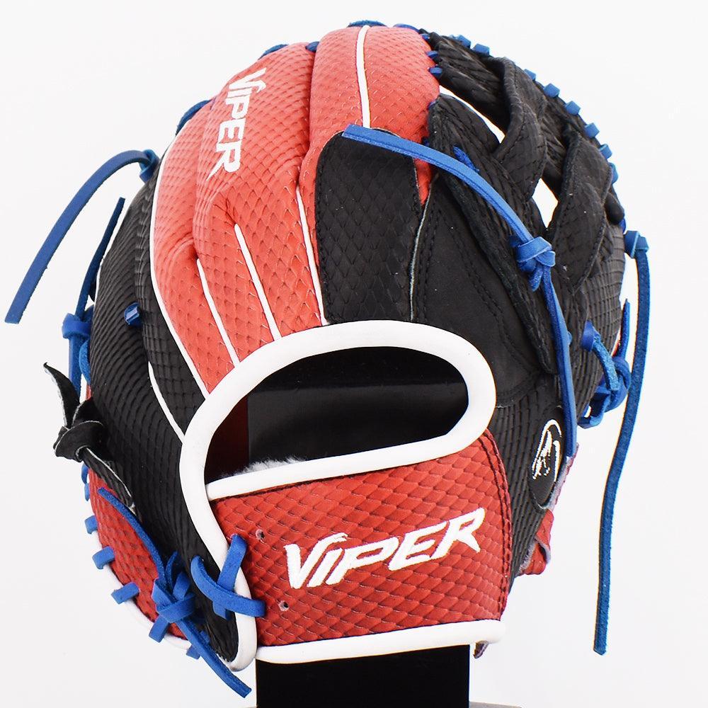 Viper Japanese Kip Leather Fielding Glove Black/Red/Royal – Fourth View | Smash It Sports | This, Lightweight, Japanese Kip