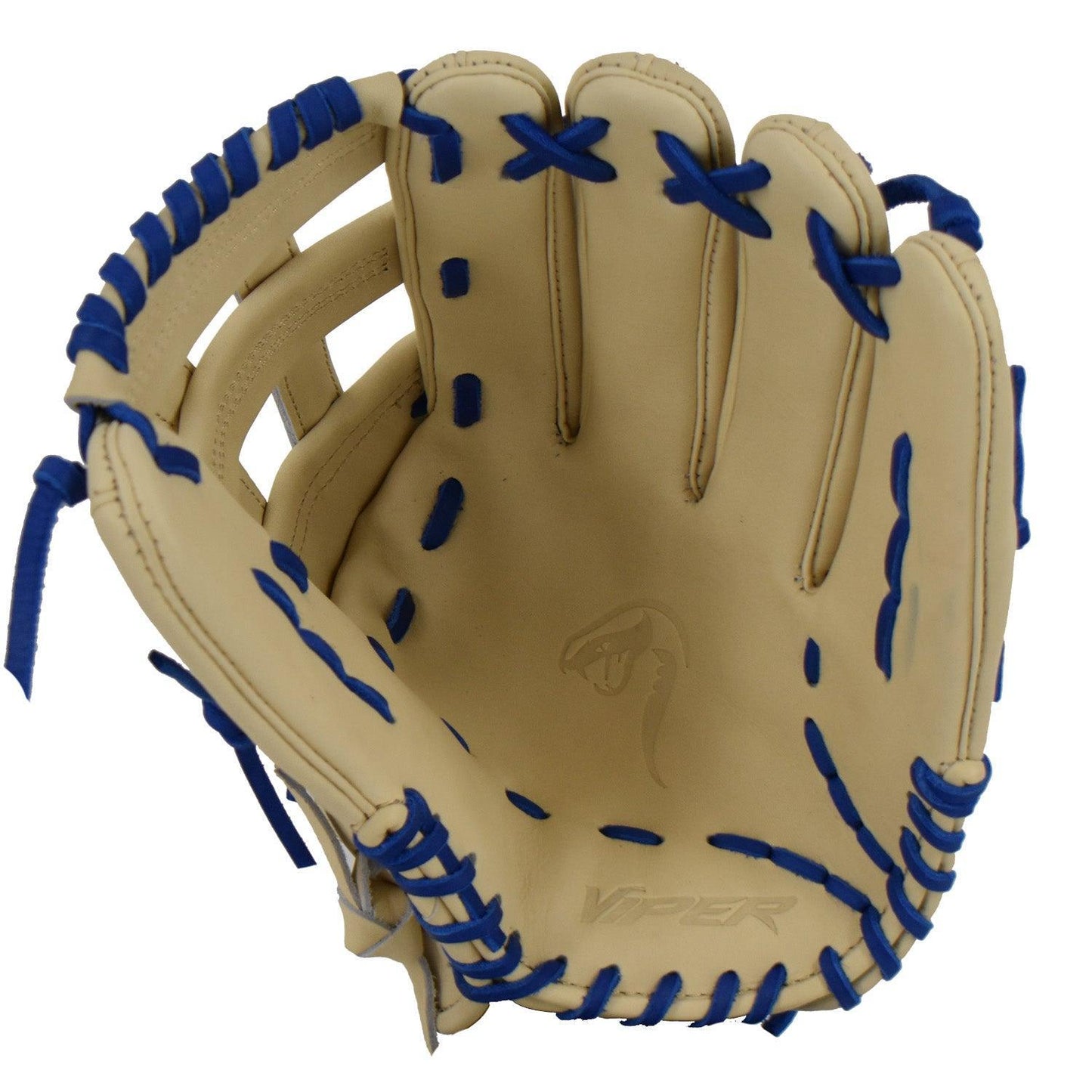 Viper Japanese Kip Leather Slowpitch Softball Fielding Glove Cream/Royal – Second View | Smash It Sports
