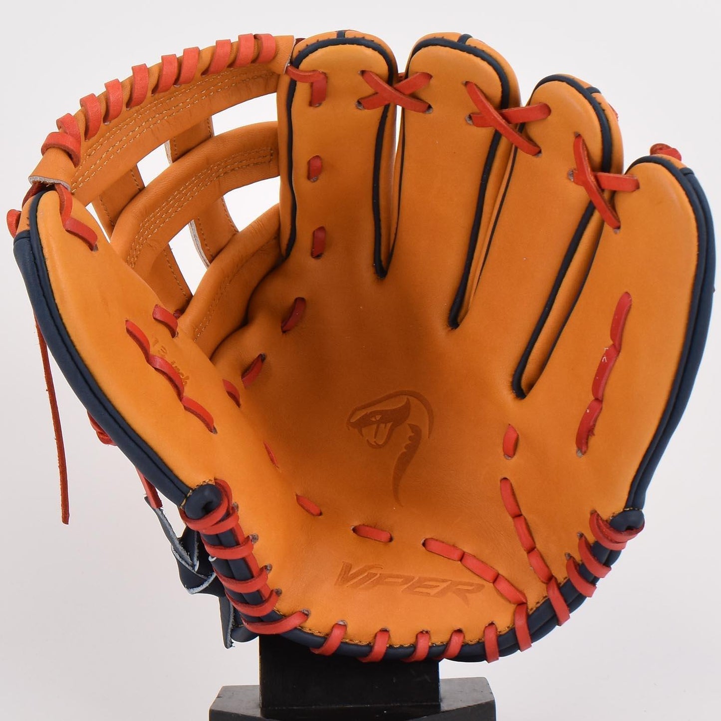 Viper Japanese Kip Leather Slowpitch Softball Fielding Glove - Tan/Navy – Product View | Smash It Sports | leather, kip, pro