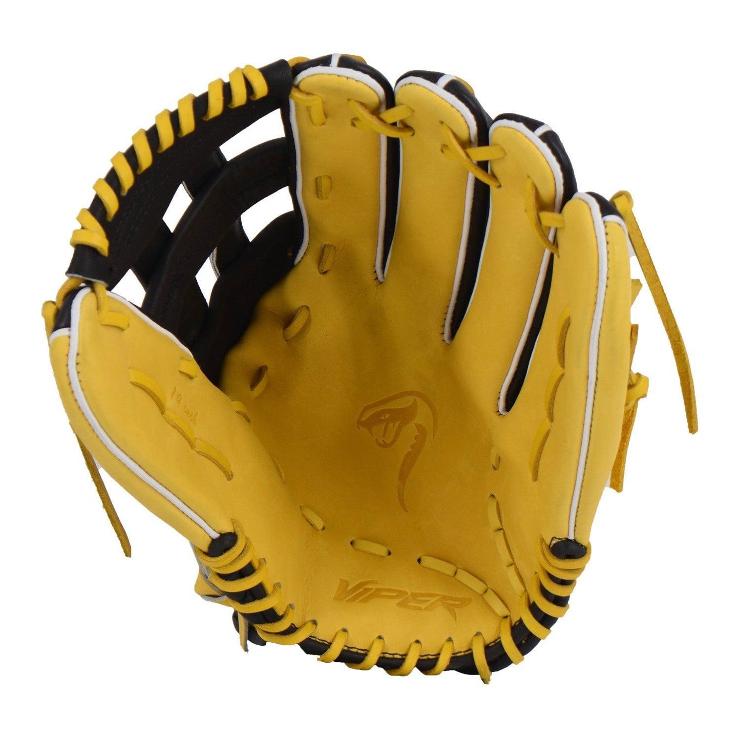 Viper Premium Leather Slowpitch Softball Fielding Glove Black/Yellow – Fourth View | Smash It Sports