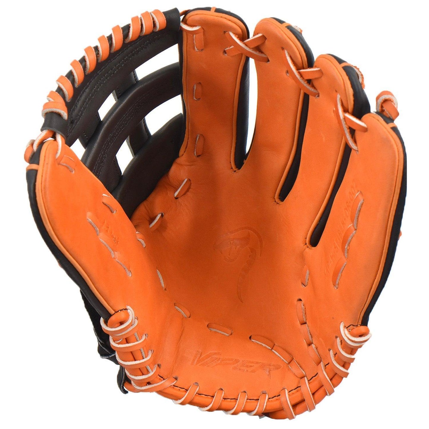 Viper Premium Leather Slowpitch Softball Fielding Glove Game Ready Edition - VIP-H-SL-BLK-OR-002 – Fourth View | Smash It Sp
