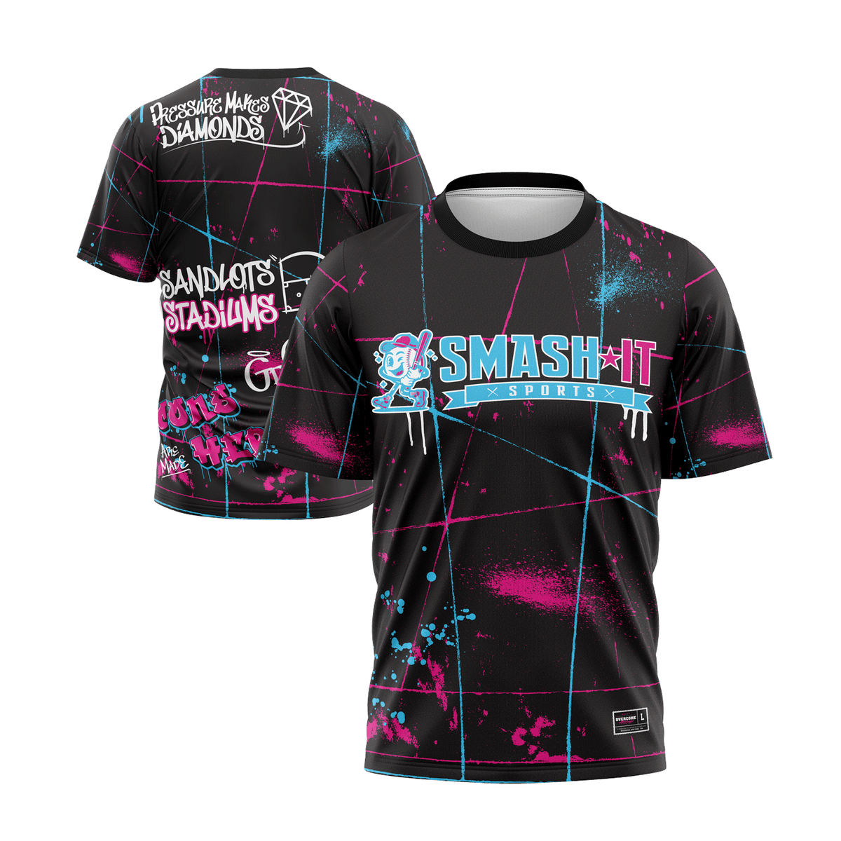 Smash It Sports Short Sleeve Shirt - Graffiti (Black) – Specs Overview | Smash It Sports | premium