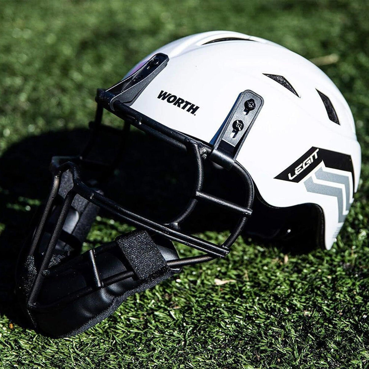 Worth Legit Slowpitch Softball Pitchers Helmet Mask - White – Product View | Smash It Sports