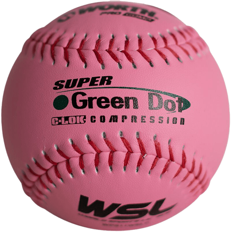 Worth Pink Super Green Dot Composite 47/400 WSL 11" Slowpitch Softballs - WPS11WSLC – Specs Overview | Smash It Sports