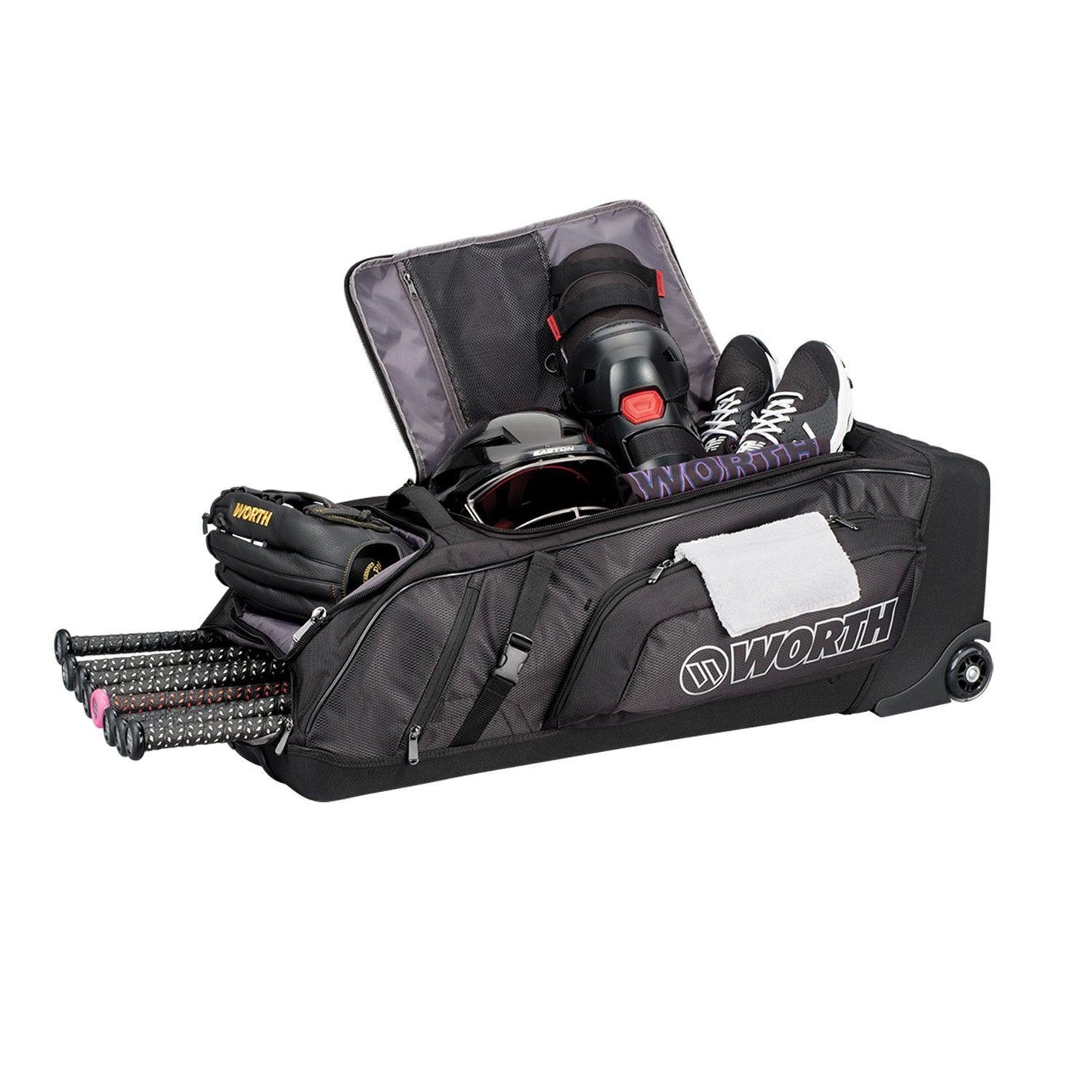 Worth Pro Slowpitch Wheeled Roller Bag – Second View | Smash It Sports | Worth Pro Slowpitch, Wheeled Roller Bag, Available