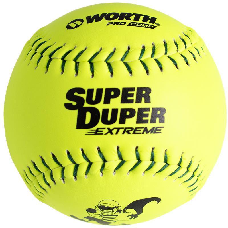 Worth Super Duper Extreme Green Stitch Pro Comp 44/375 ISA 12" Slowpitch Softballs – Product View | Smash It Sports | composi
