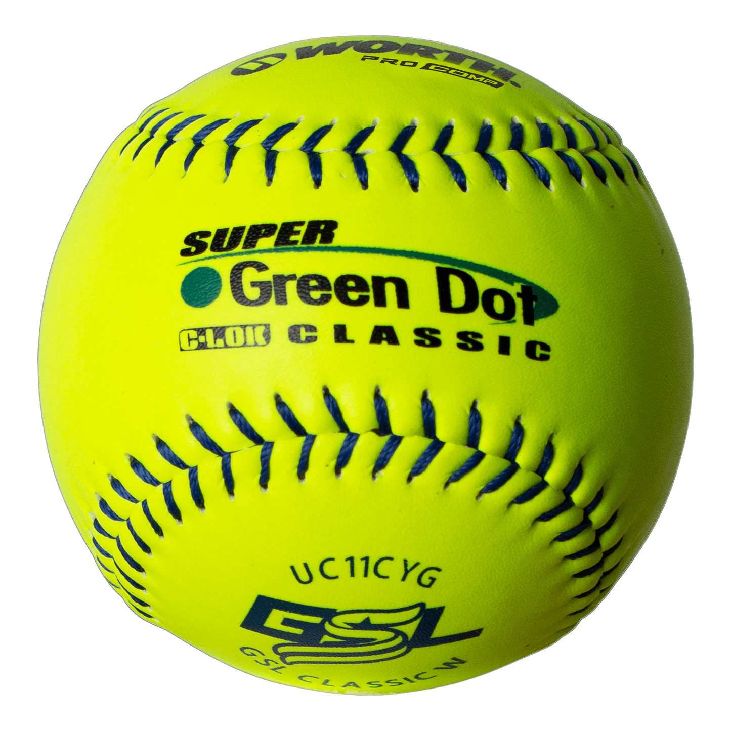 Worth Super Green Dot Class W Composite 44/400 GSL 11" Slowpitch Softballs - UC11CYG – Specs Overview | Smash It Sports