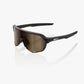 100 Percent Sunglasses - S2 - Matte Black - Soft Gold Mirror Lens – Primary View | Smash It Sports
