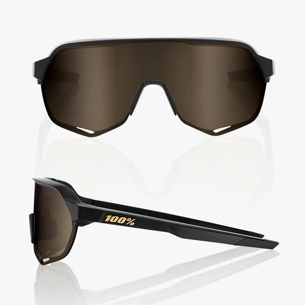 100 Percent Sunglasses - S2 - Matte Black - Soft Gold Mirror Lens – Second View | Smash It Sports