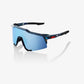 100 Percent Sunglasses - SPEEDCRAFT - Black Holographic - HiPER Blue Multilayer Mirror Lens – Product View | Smash It Sports