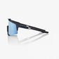 100 Percent Sunglasses - SPEEDCRAFT - Matte Black - HiPER Blue Multilayer Mirror Lens – Third View | Smash It Sports