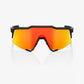 100 Percent Sunglasses - SPEEDCRAFT - Soft Tact Black - HiPER Red Multilayer Mirror Lens – Second View | Smash It Sports