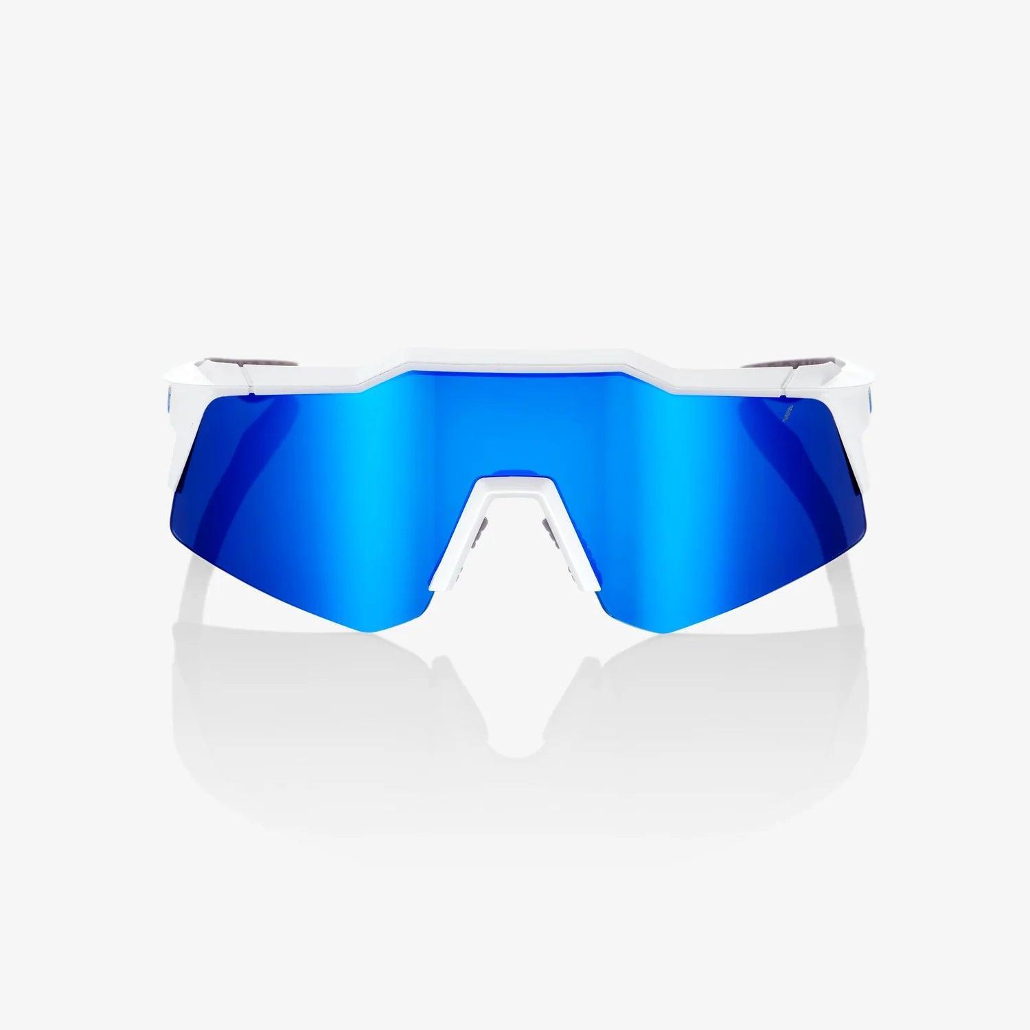 100 Percent Sunglasses - SPEEDCRAFT XS - Matte White - Blue Multilayer Mirror Lens – Second View | Smash It Sports