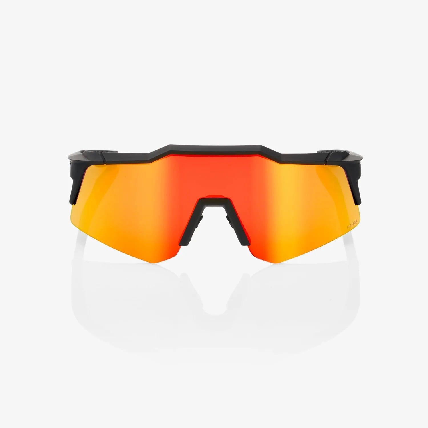 100 Percent Sunglasses - SPEEDCRAFT XS - Soft Tact Black - HiPER Red Multilayer Mirror Lens – Second View | Smash It Sports