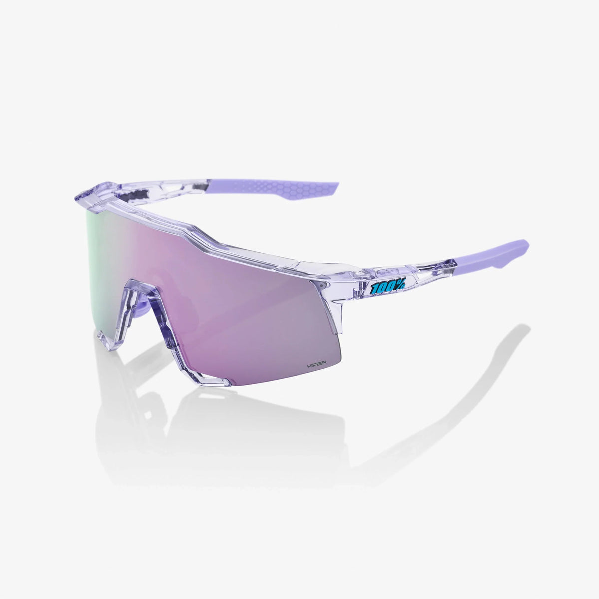 100 Percent Sunglasses - Speedcraft - Polished Translucent Lavender HiPER Lavender Mirror Lens