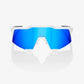 100% SPEEDCRAFT - Matte White - HiPER Blue Multilayer Mirror Lens – Second View | Smash It Sports