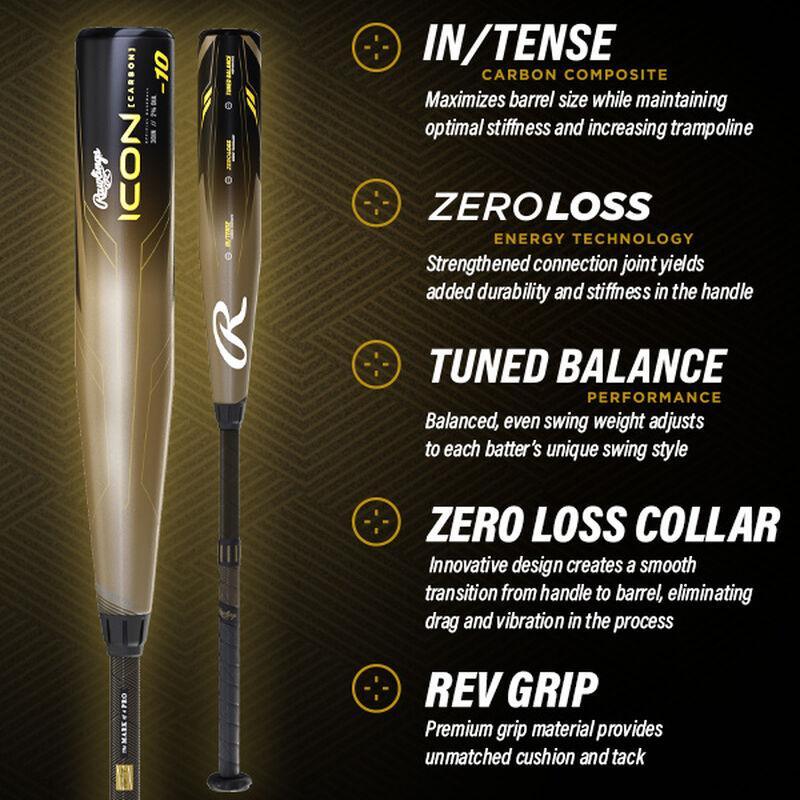 2023 Rawlings Icon (-10) USSSA Baseball Bat - RUT3I10 – Third View | Smash It Sports | Icon, Rawlings Icon, The In/Tense