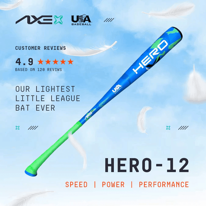 2024 Axe Hero Hyperspeed USA Baseball Bat -12 | Standard Handle – Specs Overview | Smash It Sports | composite, alloy, balanc