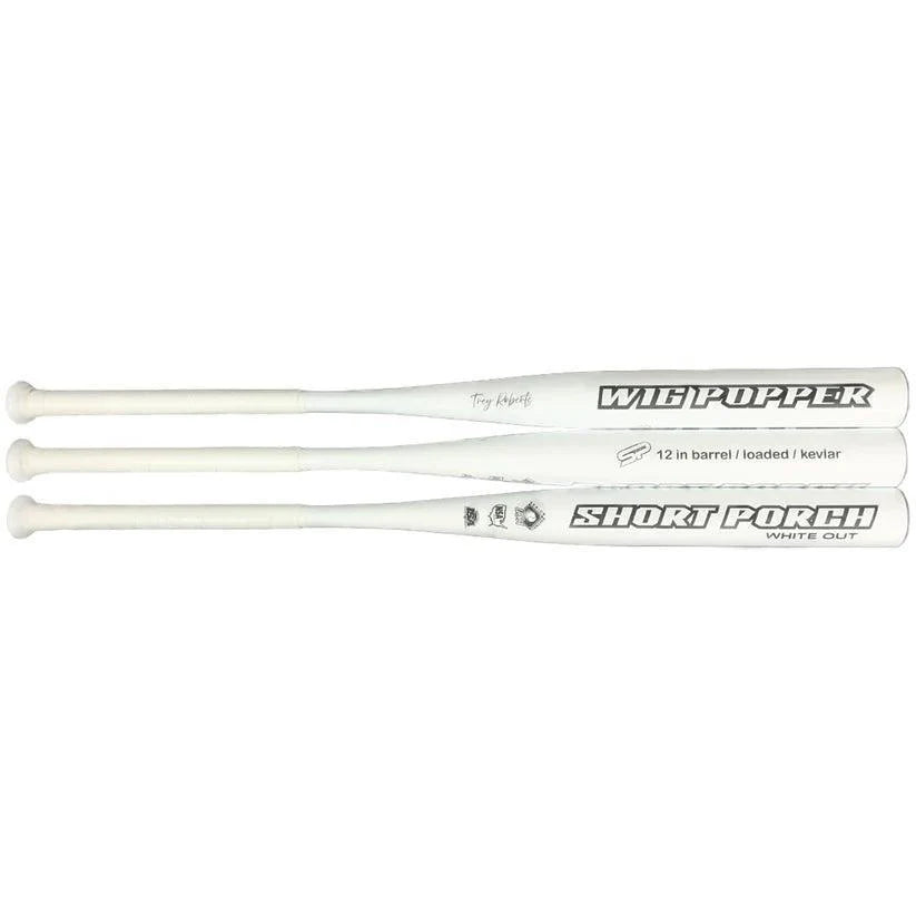 2025 Short Porch Wig Popper Whiteout End Loaded 1-Piece Kevlar SSUSA Senior Slowpitch Softball Bat – Product View | Smash It 