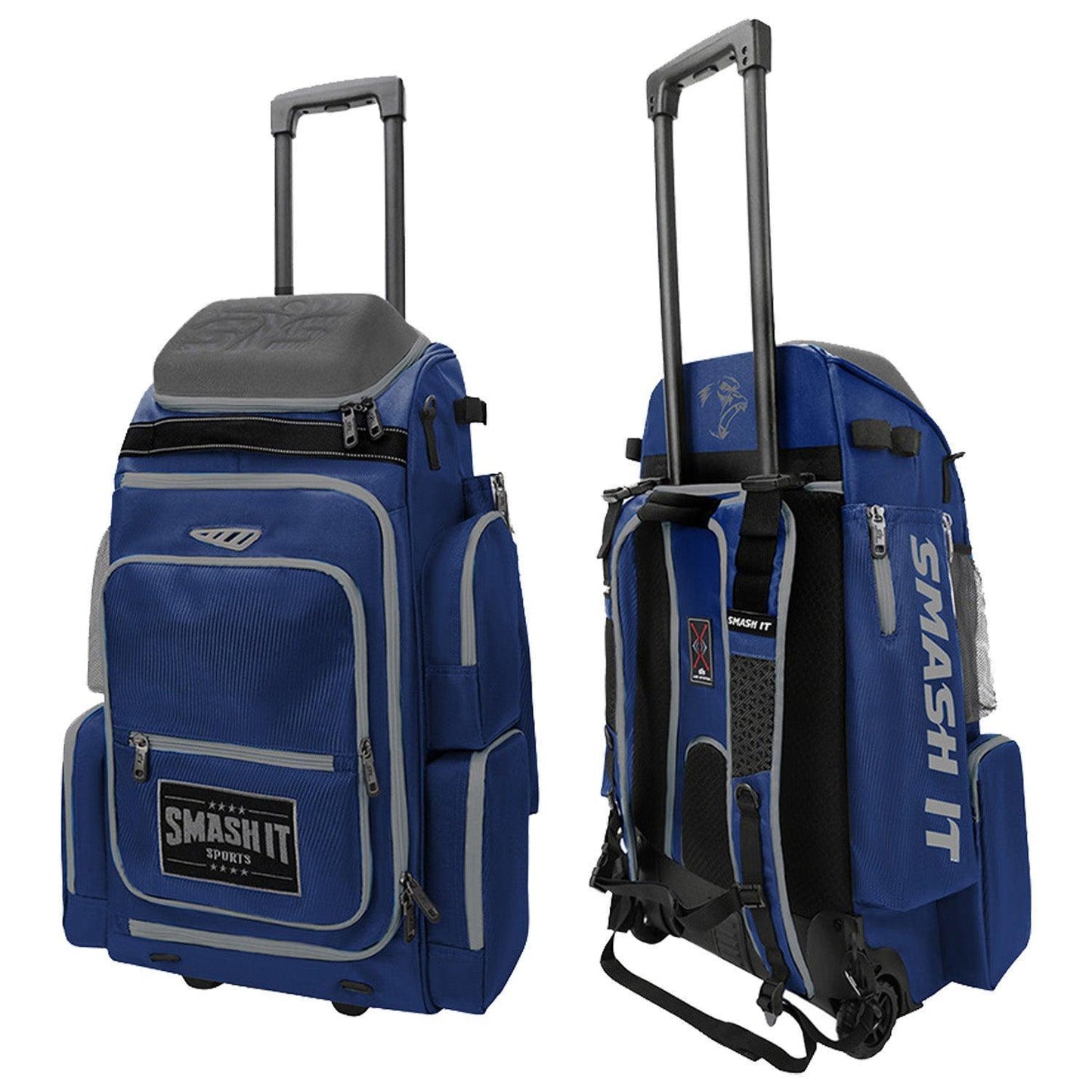 2025 Smash Ops Lil’ Guerrilla Hybrid Roller/Bat Pack Bag - Navy/Grey - Smash It Sports