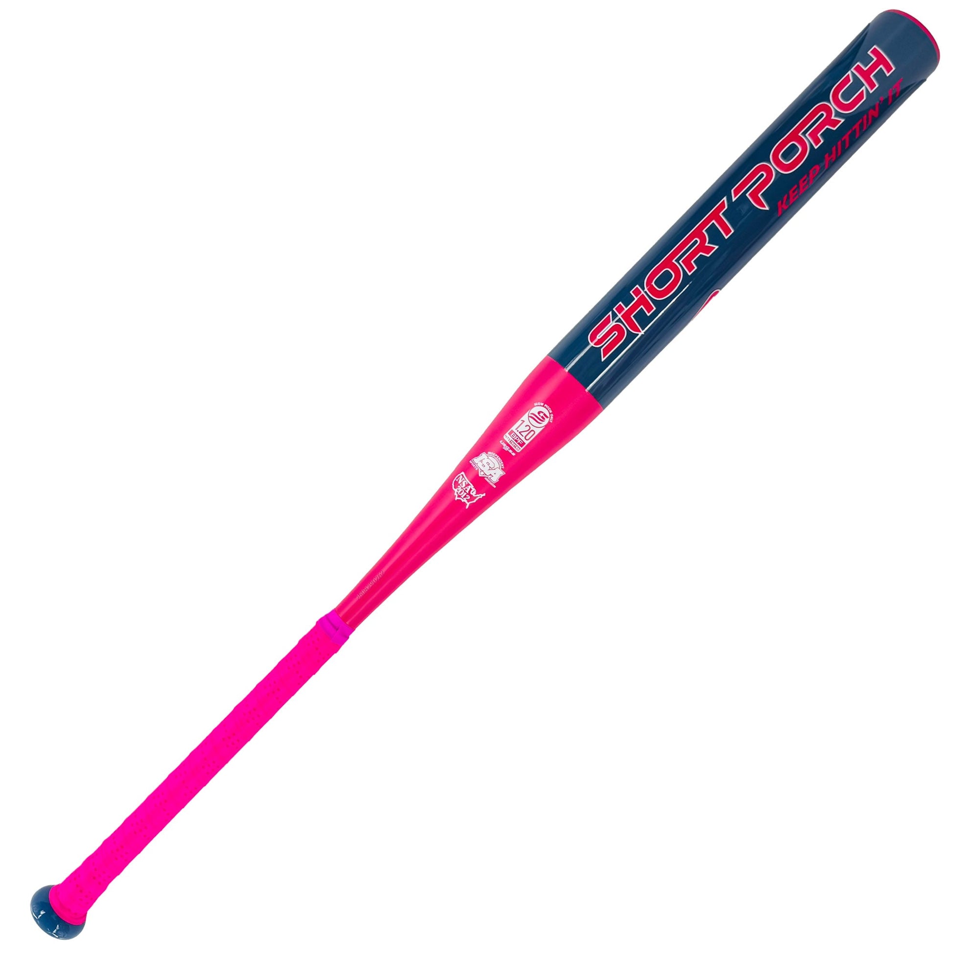 2025 Short Porch Fat Guy BP Loaded USSSA Slowpitch Softball Bat - Pink/Charcoal – Product View | Smash It Sports | composite,