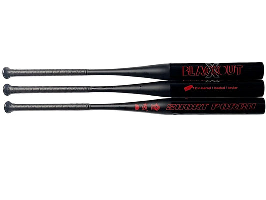 2025 Short Porch Kevlar Spin Tech Black Out X - SSUSA Senior Slowpitch Softball Bat – Product View | Smash It Sports | compos