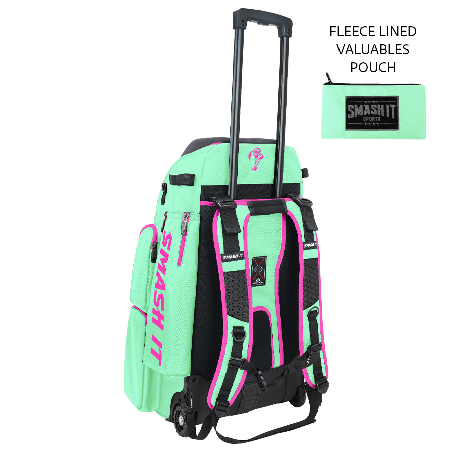 2025 Smash Ops Lil’ Guerrilla Hybrid Roller/Bat Pack Bag - Mint/Pink