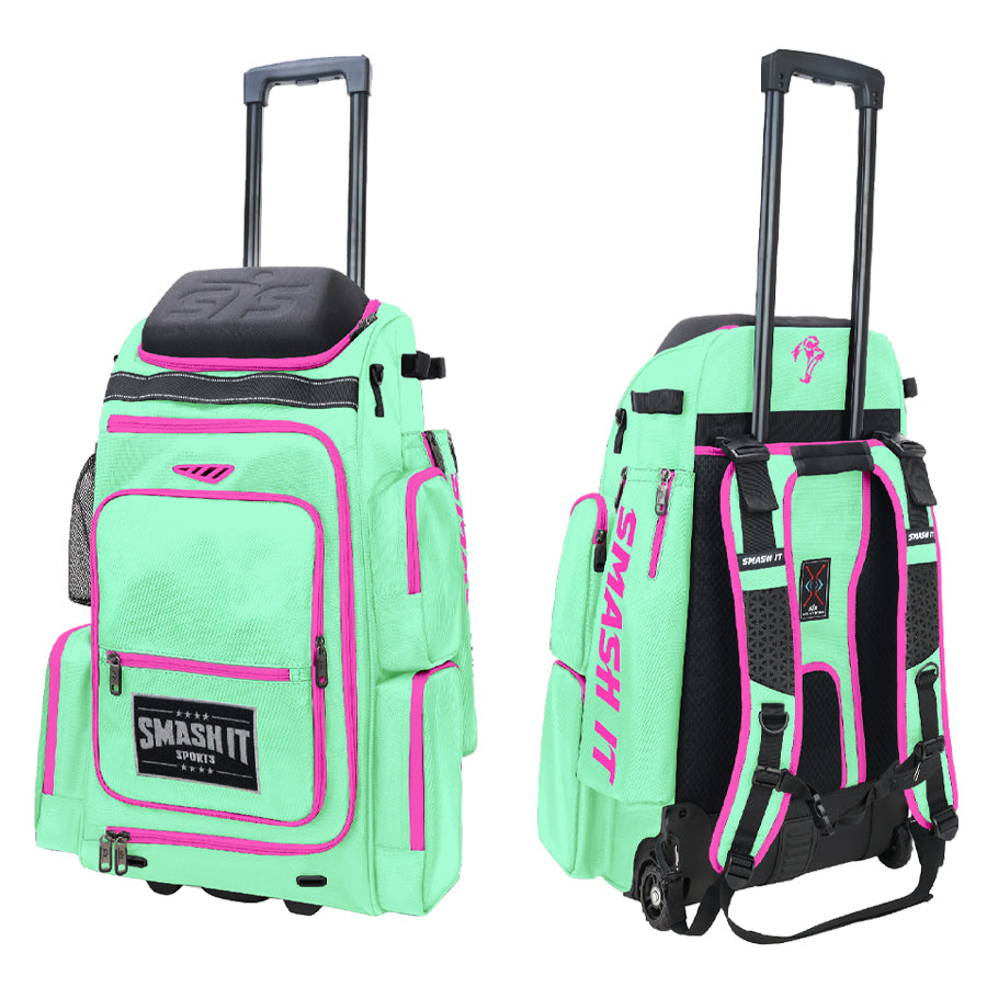 2025 Smash Ops Lil’ Guerrilla Hybrid Roller/Bat Pack Bag - Mint/Pink