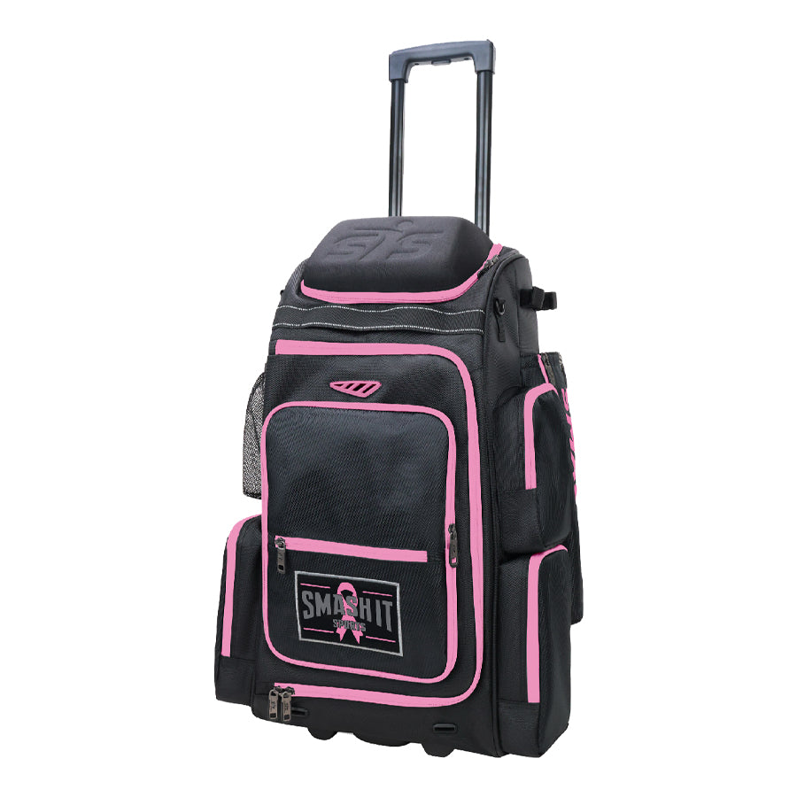 2025 Smash Ops Lil’ Guerrilla Hybrid Roller/Bat Pack Bag - Pink Cancer Awareness