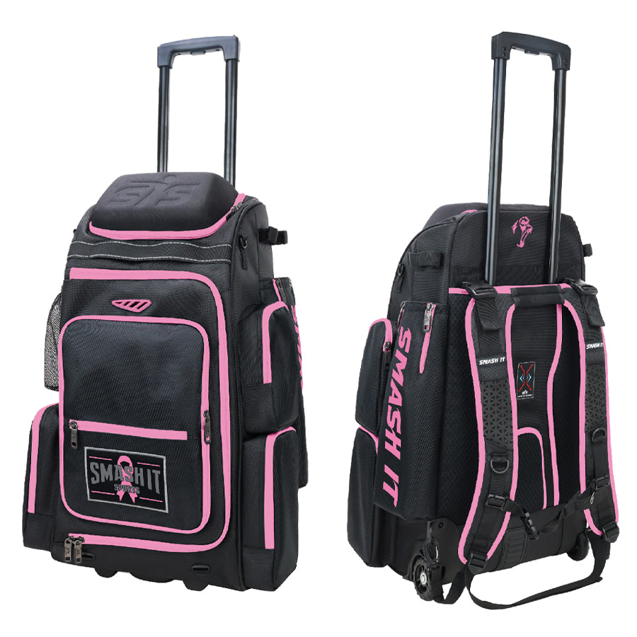 2025 Smash Ops Lil’ Guerrilla Hybrid Roller/Bat Pack Bag - Pink Cancer Awareness