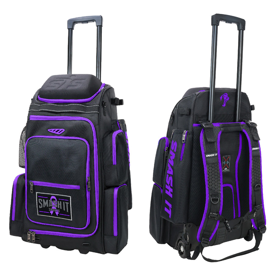 Smash Ops Lil Guerrilla Hybrid Roller/Bat Pack Bag - Purple Cancer Awareness – Product View | Smash It Sports | ash