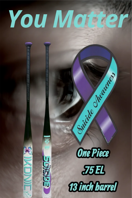 2026 Ikonic Sports Suicide Awareness/Prevention 1-Piece SSUSA Senior Slowpitch Softball Bat