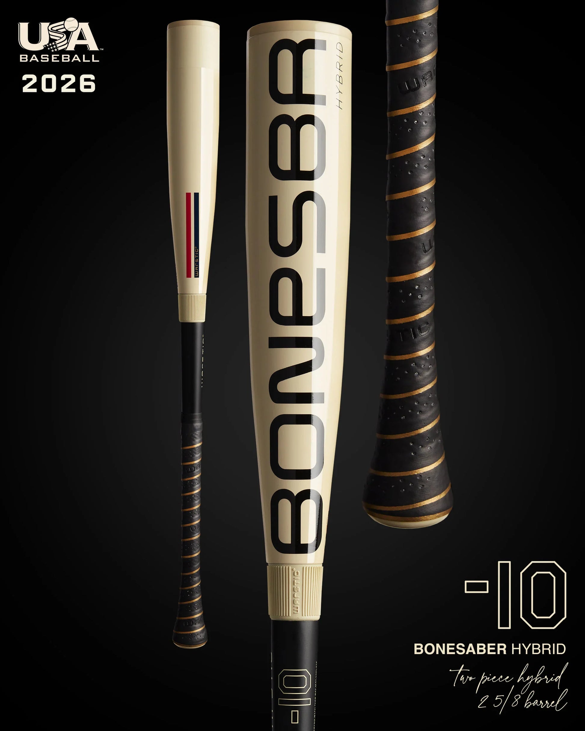 2025 Warstic Bonesaber Hybrid Metal USA Baseball Bat -8 – Product View | Smash It Sports | maple, composite, alloy