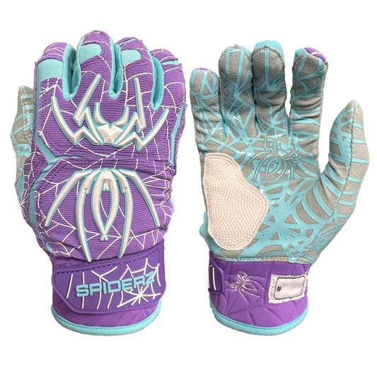 Spiderz HYBRID Batting Gloves - Purple/Turquoise