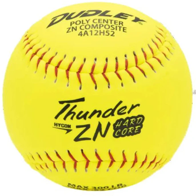 Dudley Thunder ZN Hardcore 52/300 USA/ASA 12" Slowpitch Softballs - 4A12H52