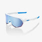 100 Percent Sunglasses - S2 - SE Movistar Team White - HiPER® Blue Multilayer Mirror Lens