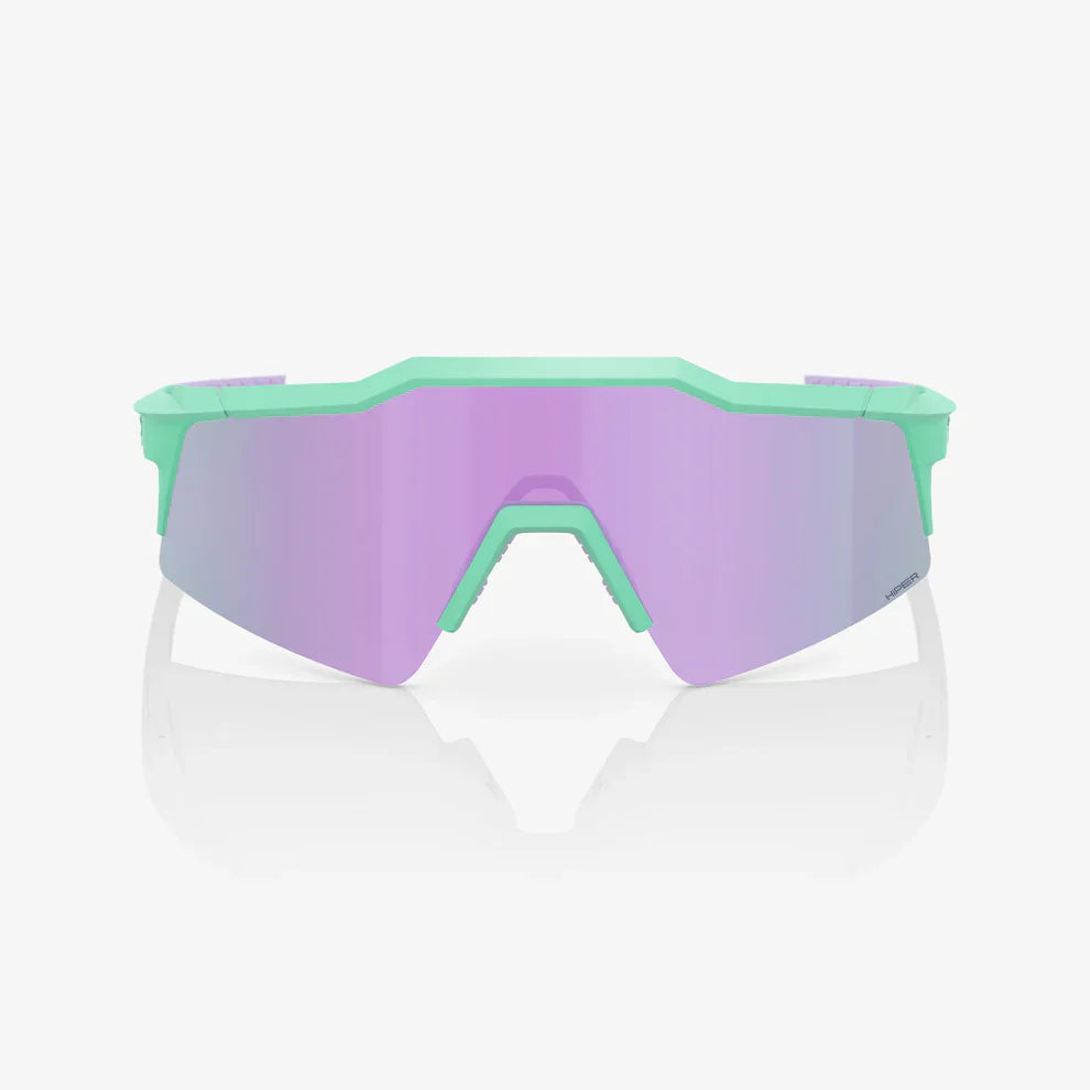 100 Percent Sunglasses - Speedcraft SL - Soft Tact Mint - HiPER Lavender Mirror Lens