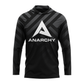 Anarchy Hooded Long Sleeve Tee - Black/Charcoal Geometric Fade