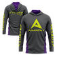 Anarchy Hooded Long Sleeve Tee - Charcoal/Purple/Volt