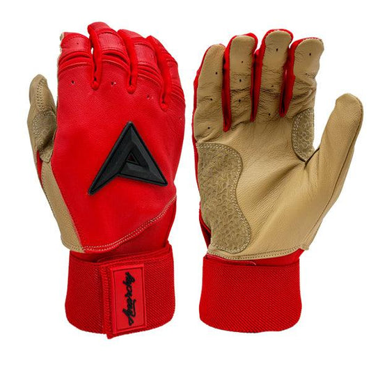 Anarchy Grindstone Long Cuff Batting Glove - Red/Tan/Black - Smash It Sports