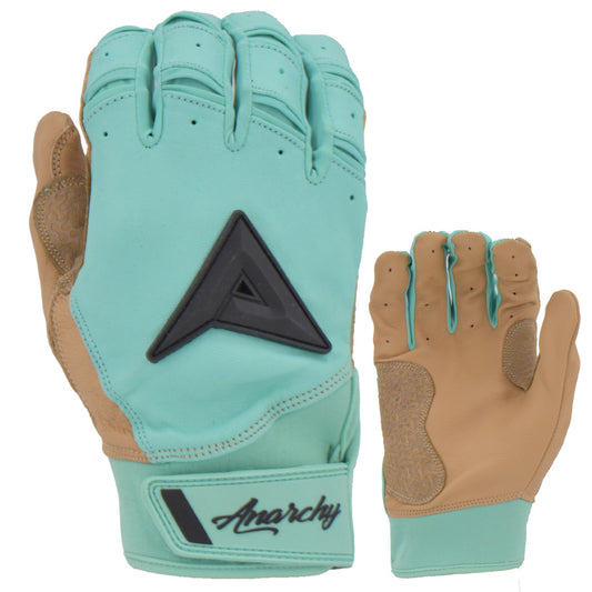 Anarchy Grindstone Short Cuff Batting Glove - Mint/Tan/Black