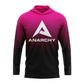 Anarchy Hooded Long Sleeve Tee - Pink/Black Fade