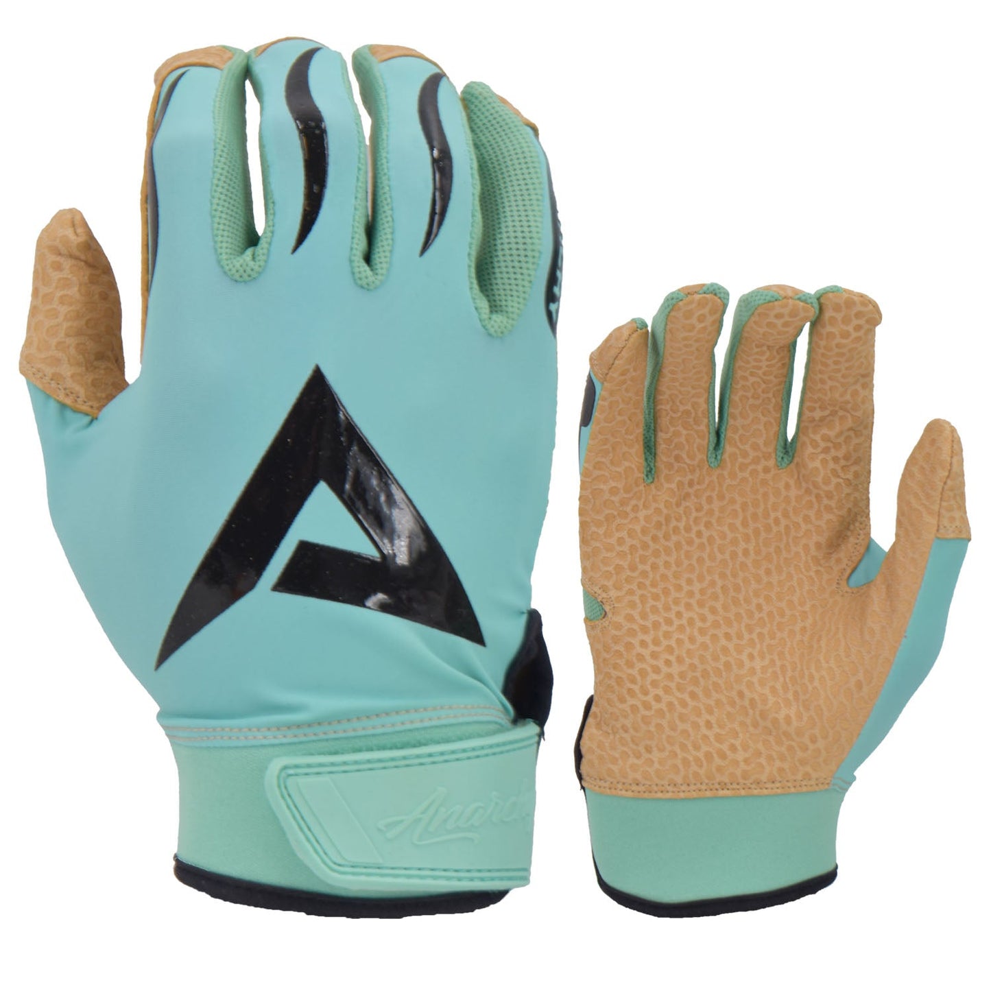 Anarchy Pro Grip Batting Gloves - Mint/Tan/Black