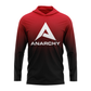 Anarchy Hooded Long Sleeve Tee - Red/Black Fade