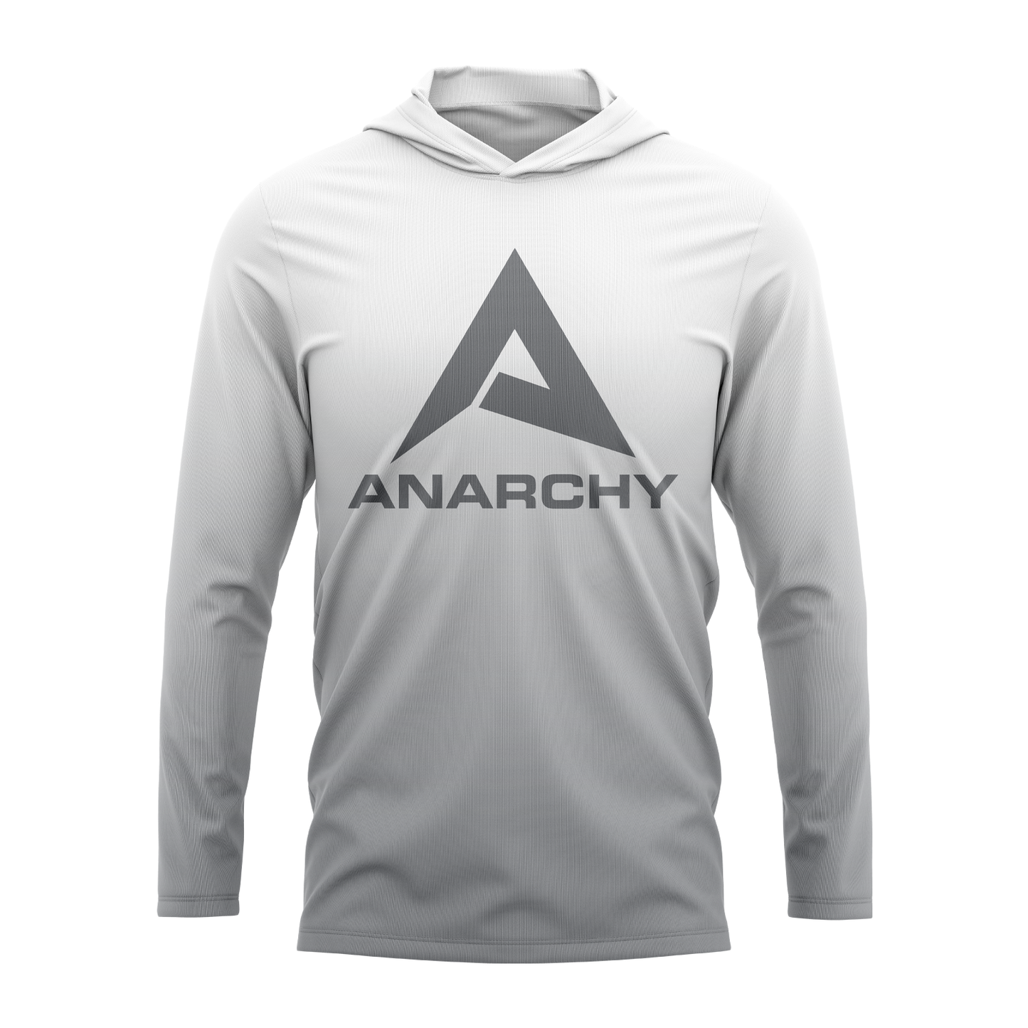Anarchy Hooded Long Sleeve Tee - White/Grey Fade